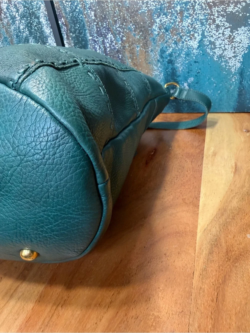American Leather Co Boho Hunter Green Patchwork Leather Satchel/Crossbody (EUC)
